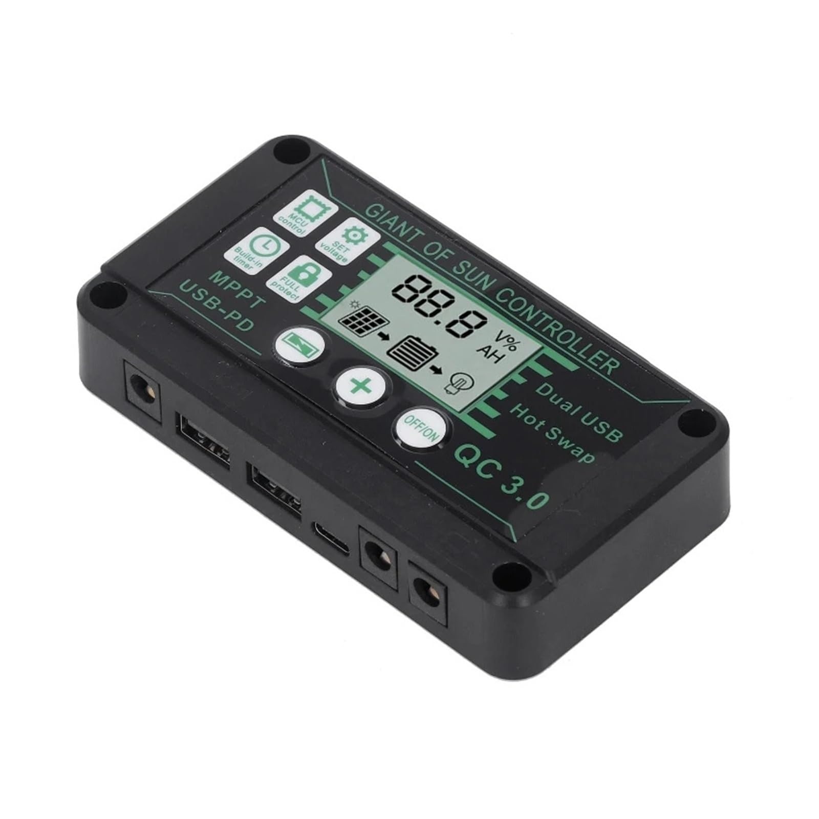 CUDTAPI 10A/30A/40A/60A/70A/80A/100A Solar Charge MPPT 12V/24V Charge Controller With Dual USB With Auto Display Solar Panel Regulator(50A)