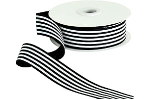 Black White Striped Grosgrain Ribbon for Paris Charm