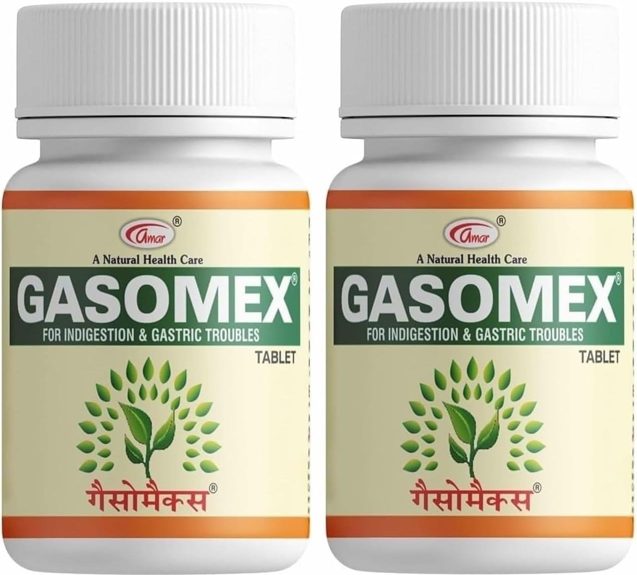 Gasomex Ayurvedic Gas Relief, No Fart Tablets (Pack Of 2 X 120 Tablets), 60Days Pack| Relieves Trapped Gasses And Gives Relief From Bloating, Flatulence