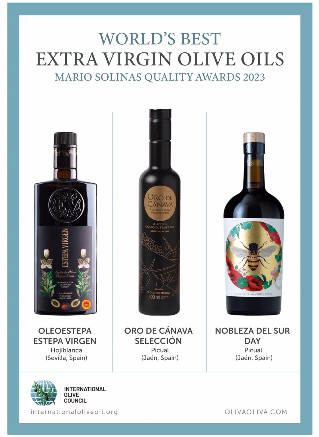 Mejores Aceites del Mundo Mario Solinas 2023 - Caja regalo 3x500 ml