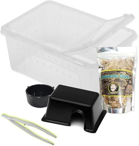 Miniatura 2 de Jungle Bob - Caja de terrario de reptiles de plástico transparente - Fácil transporte - Caja para hierbas pequeñas - Ventilación lateral - Vista