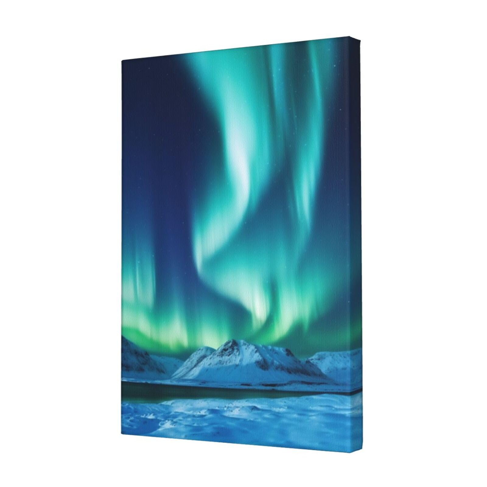 KLOPH Northern Lights Canvas Wall Art for Living Room 12"x18" Modern Artwork Painting for Bathroom Hanging Canvas Prints Aesthetic Wallart for Bedroom Kitchen Office Wall Decor