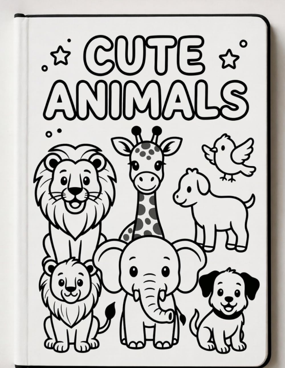 Cute Animals Coloring Book: For Kids Ages 3-5: 30 Fun & Easy Animal Pictures for Little Hands