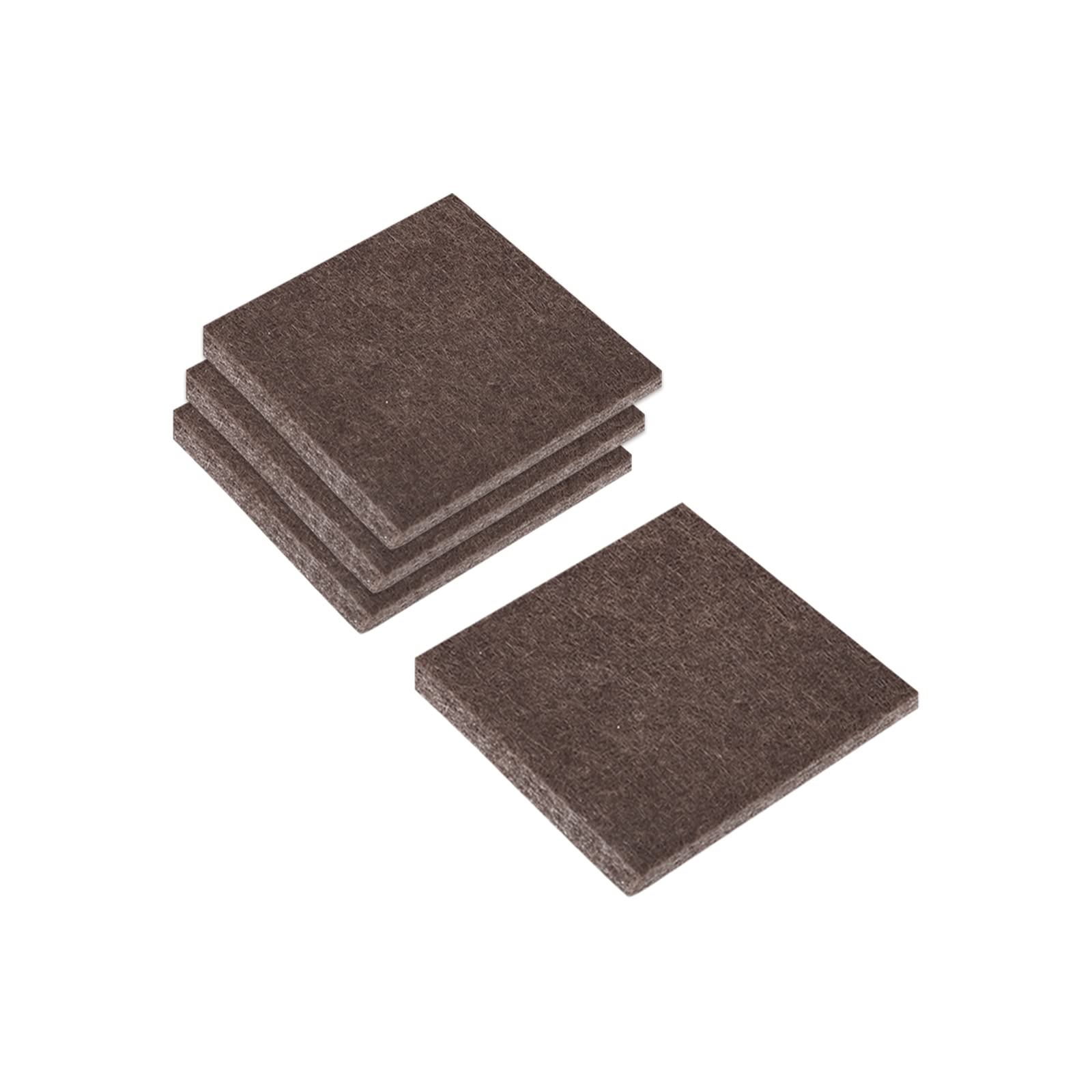 sourcing map Felt Furniture Pads, 38mm x 38mm Self Adhesive Square Floor Protectors for Furniture Legs Hardwood Floor, Brown 10Pcs