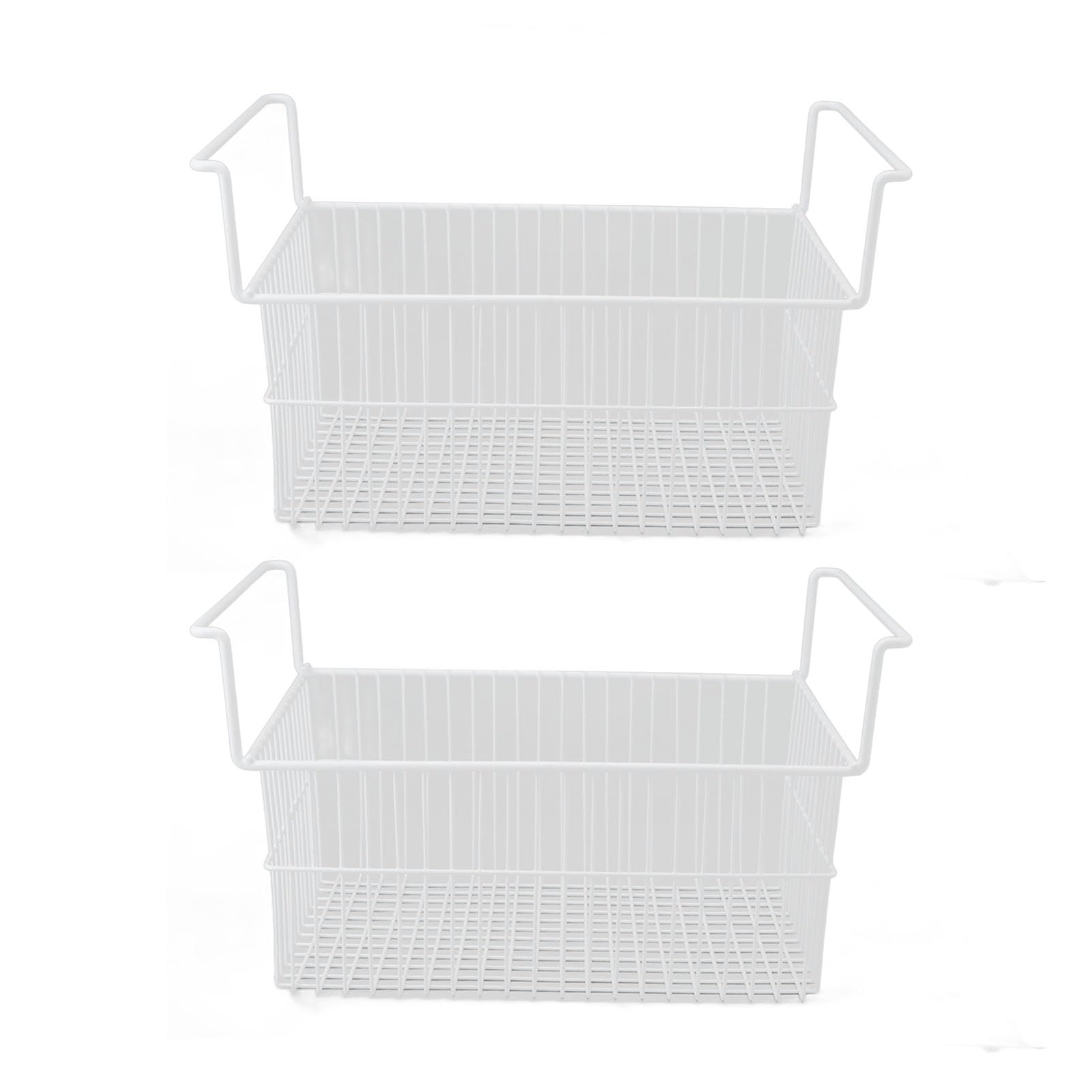 Cestelli Organizer per Congelatore, 2 Contenitori per Cestelli per Congelatore a Pozzetto Cestello per Congelatore in Filo Metallico di Grande capacità (L63 cm X L27 cm X A29 cm