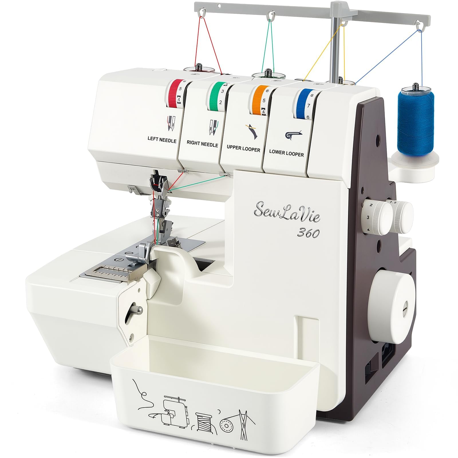 360 Upgraded Serger Overlock Machine with Wide-Open Threading