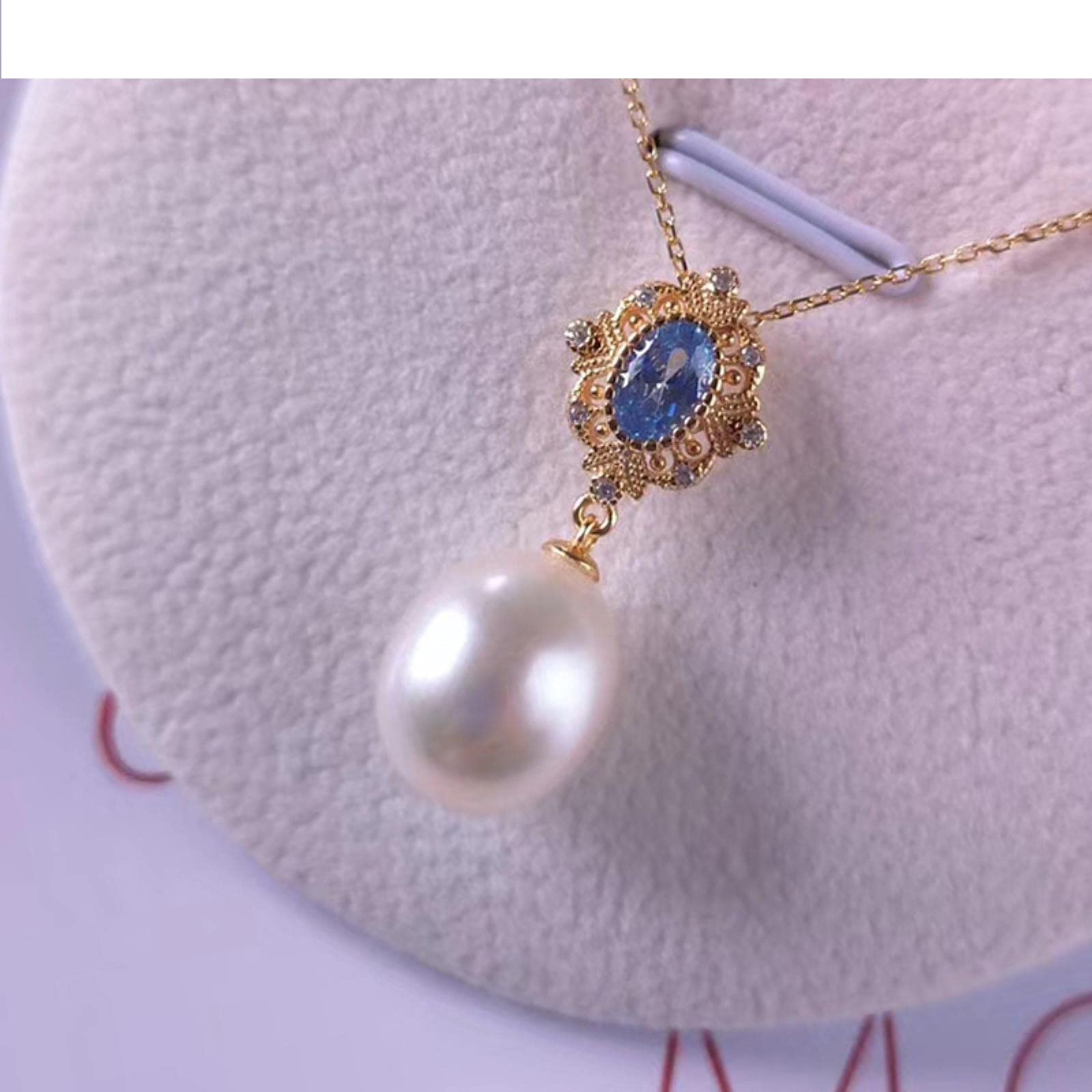 Gioielli in Argento Sterling 925 per Donna Set di Opale Blu Perla Naturale d'Acqua Dolce A Forma di Goccia da 8-9 Mm