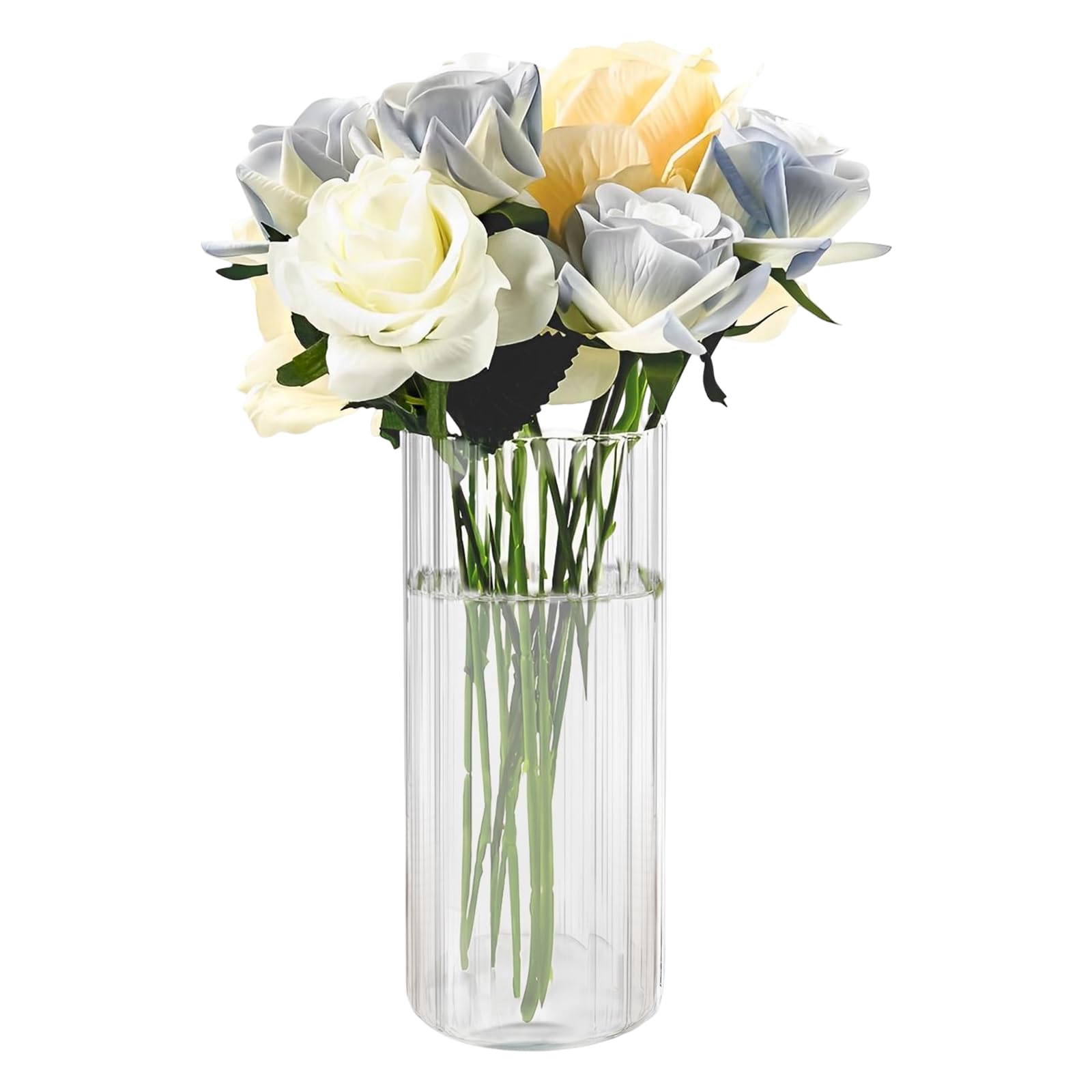 Liwein Small Decorative Vases for Table Decoration Modern Glass Vase Tulip Vase Large Round Glass Vase Tulip Vase Large Tulip Vase Pampas Grass Orchids Roses