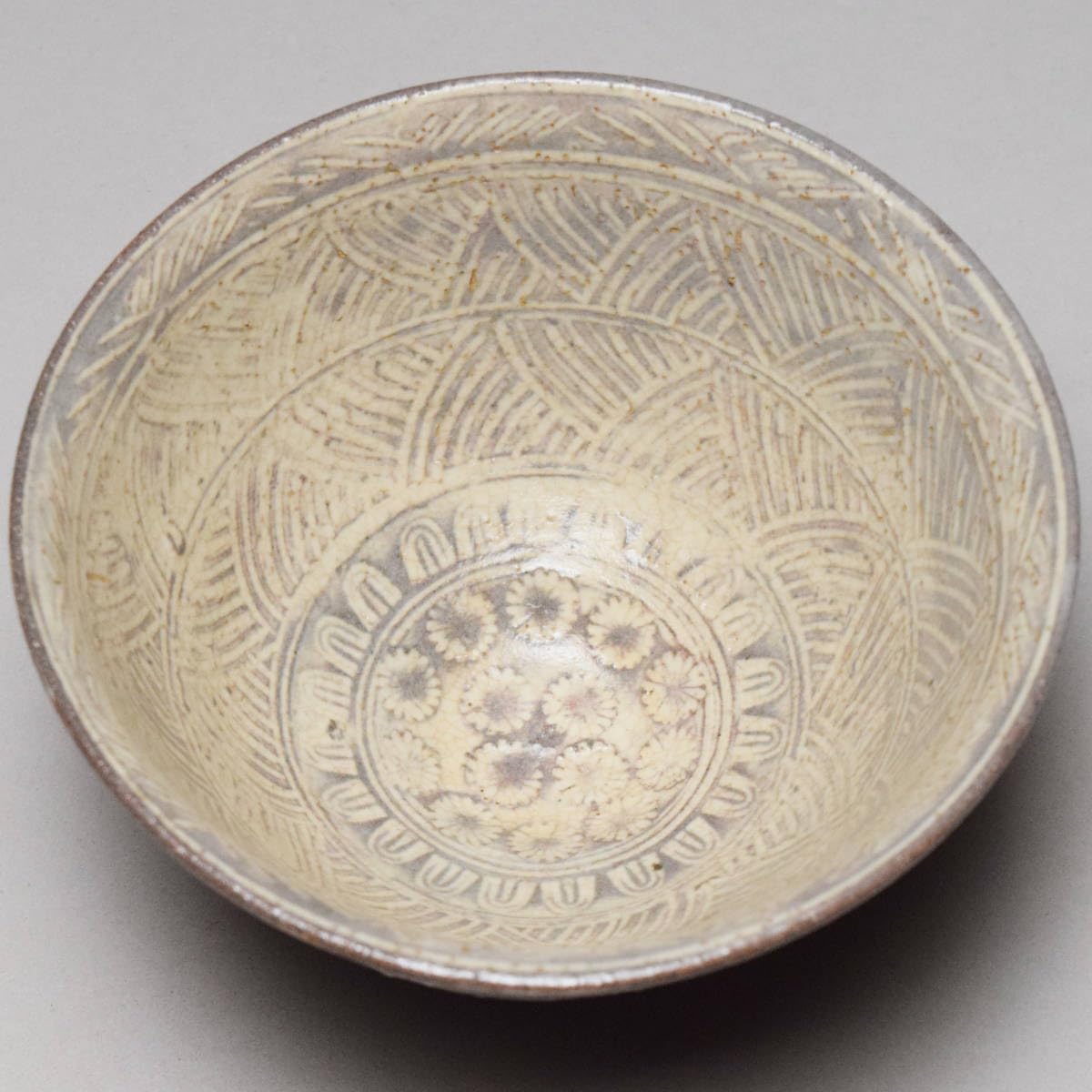 Amazon.co.jp: 伊勢松坂萬古松古窯佐久間芳山三島手茶碗共箱茶道具抹茶