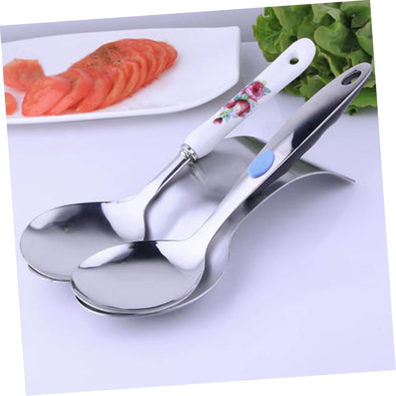 KICHOUSE Stainless Steel Double Spoon Rest Large Spatula Holder for Counter or Stovetop Arc Design Cutlery Tray for Soup Spoon Ladle and Utensil Organization