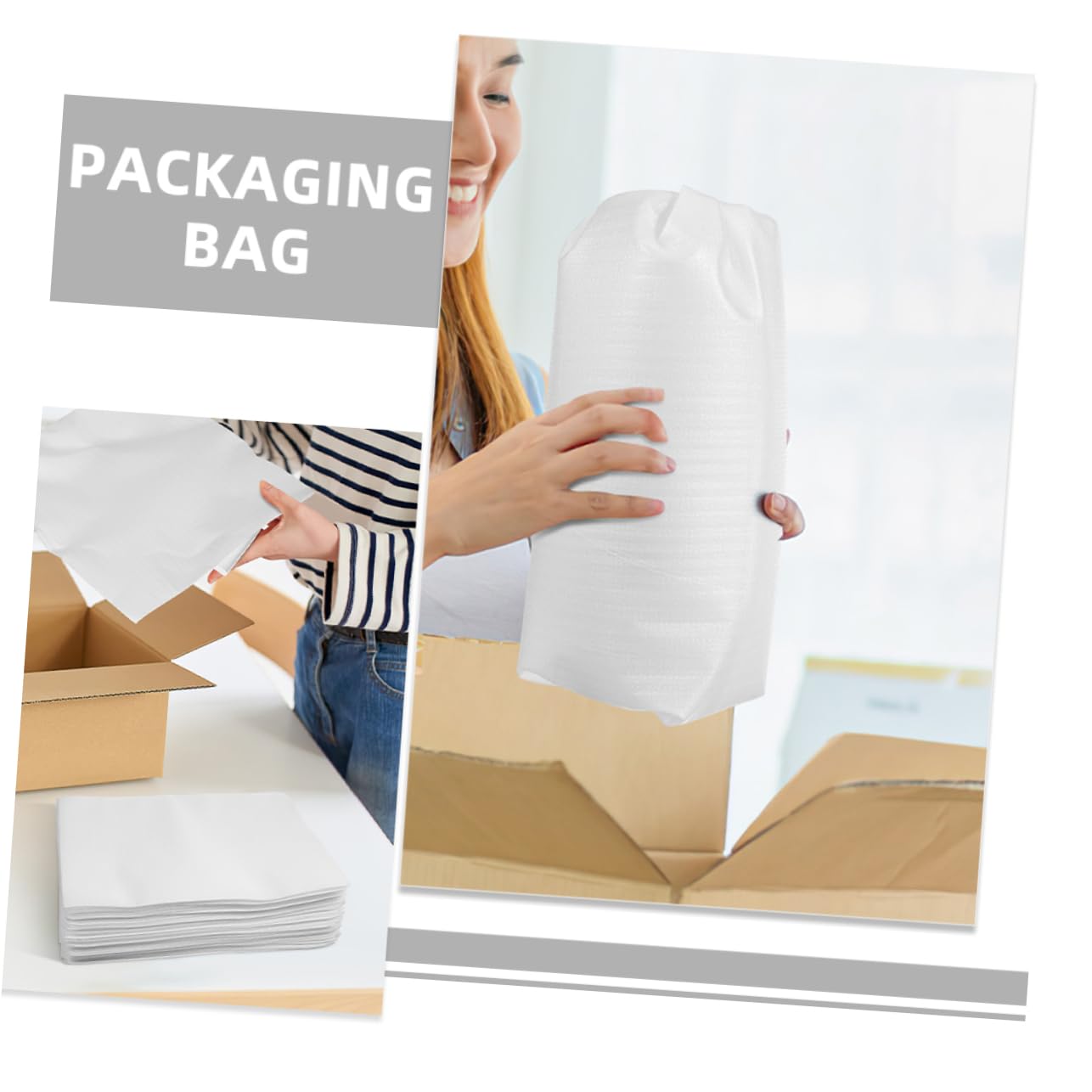 Bolsas de Espuma Epe de Color Blanco 200 Uds para Envío y Mudanza | Protección para Vasos y Marcos, Material de Embalaje Práctico, Prevención de Daños