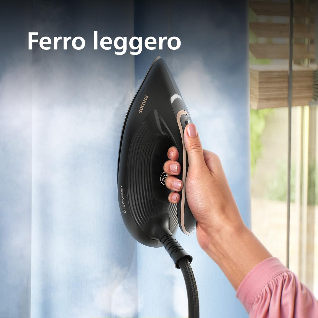 Philips PerfectCare Serie 7000 Ferro da stiro con Caldaia - Colpo di vapore 650g, 8.5 Bar, Piastra SteamGlide Elite, Vapore Intelligente Automatico (PSG7300/80)