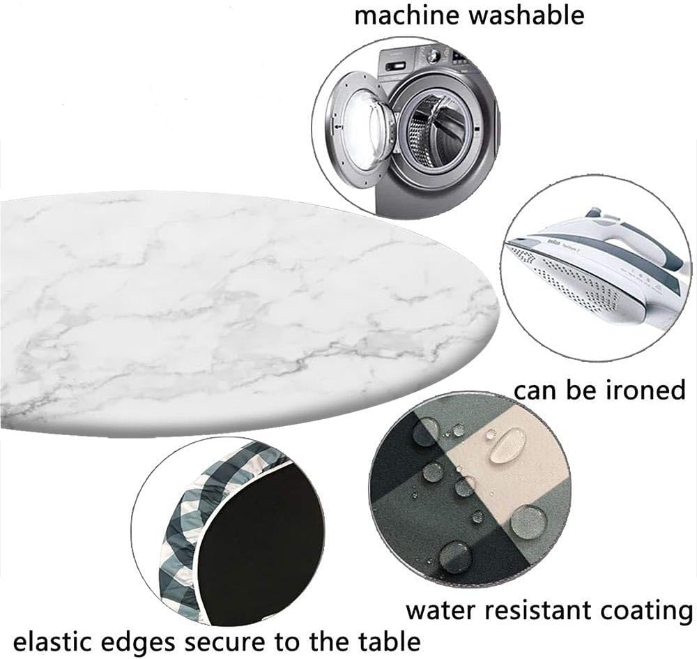 Marble Round Table Cloth, Marble Texture, Suitable for Wedding/Banquet/Restaurant/Party, Fit for 62" Table,