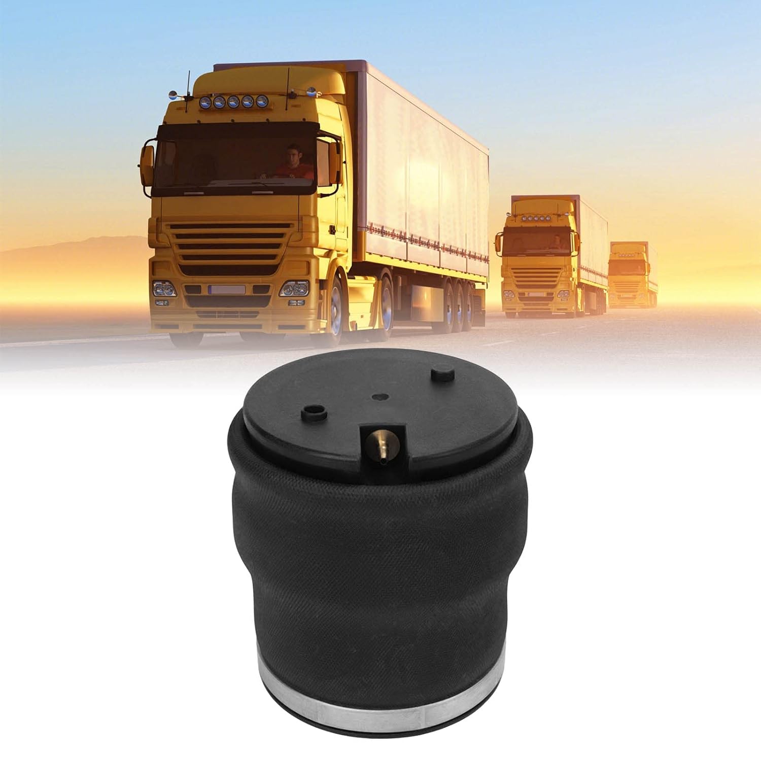 Replacement Air Spring for Trucks, Air Ride Suspension Bag with 0.1‑1.0MPa Working Pressure, 6bar Expansion Diameter 120mm, Durable Rubber and Metal Shock Absorber for Load