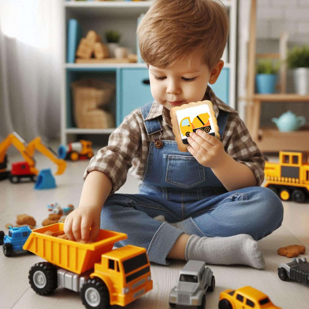 Construction Theme Cookies Individually Wrapped 24 Pack | Bulldozer Excavator Digging Vehicles | Birthday Baby Shower