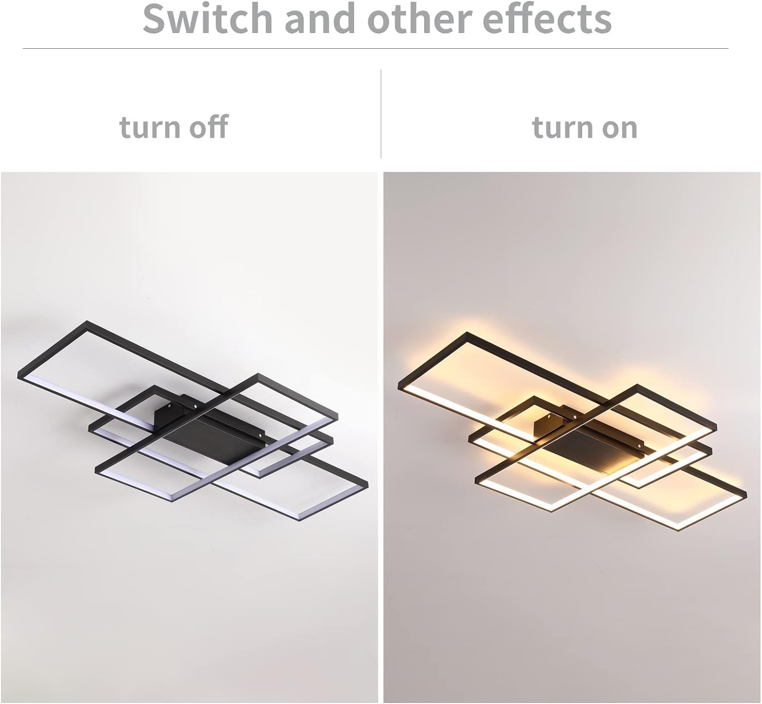 Plafoniera LED Soffitto Moderno Nero 140cm, Dimmerabile Lampadario Soggiorno da Salotto con Telecomando, Lampada da Soffitto Applica a Camera da Letto Cucina e Ufficio Soggiorno Lampadari