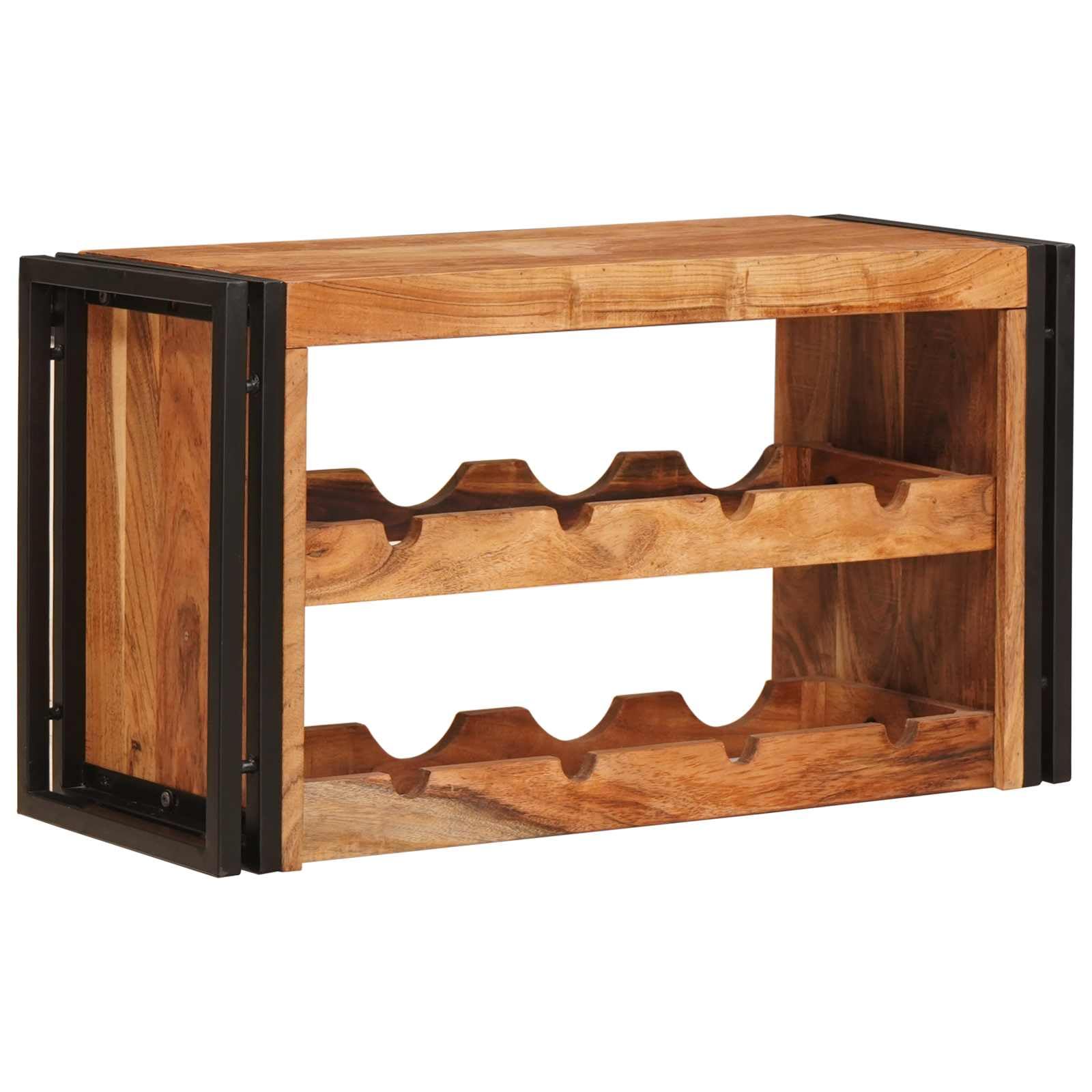 Étagère à vin murale anti-encombrement en bois massif pour petite cuisine