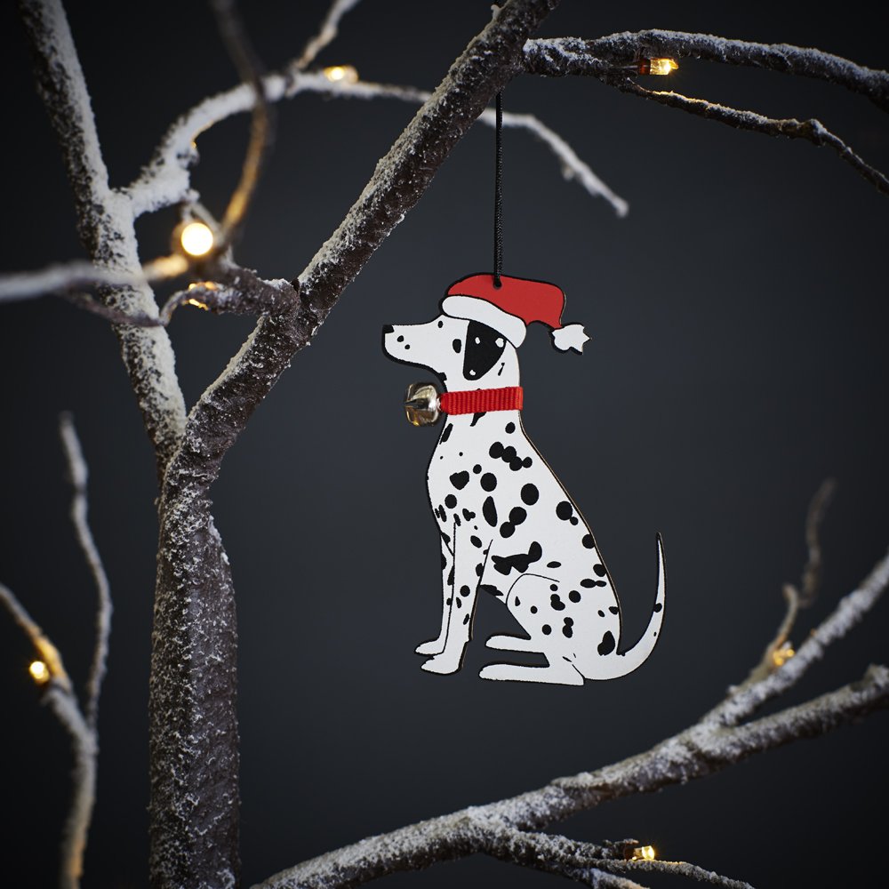 Sweet William White Dalmatian Christmas Tree Ornament, Wood, Christmas, Dalmatian