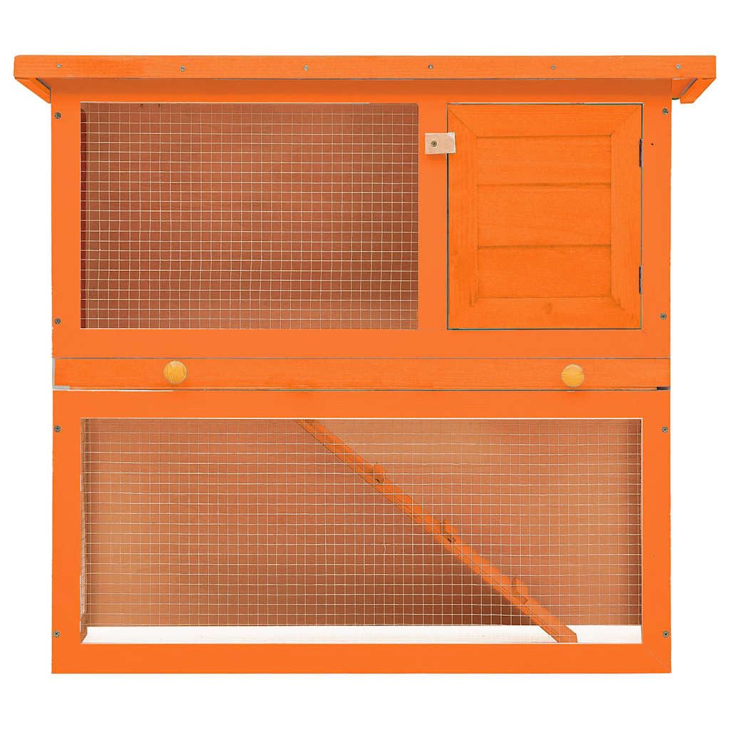 Conejera de madera de pino, caseta para animales pequeños con rejilla de alambre, rampa y cajón, 90 x 45 x 80 cm, casa para roedores para animales pequeños
