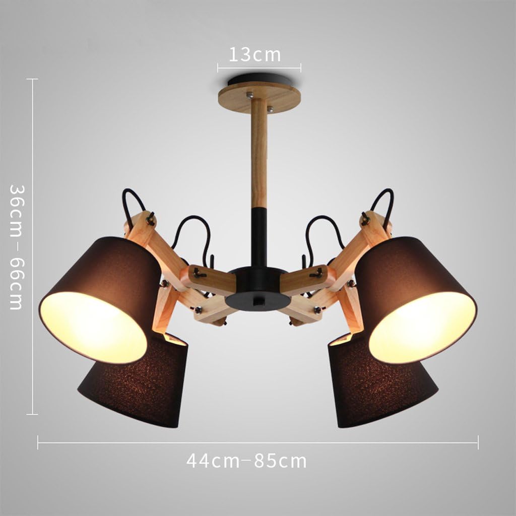 MILUCE 4-head Cafe Restaurant Mechanical Arm Chandelier ( Color : Black )