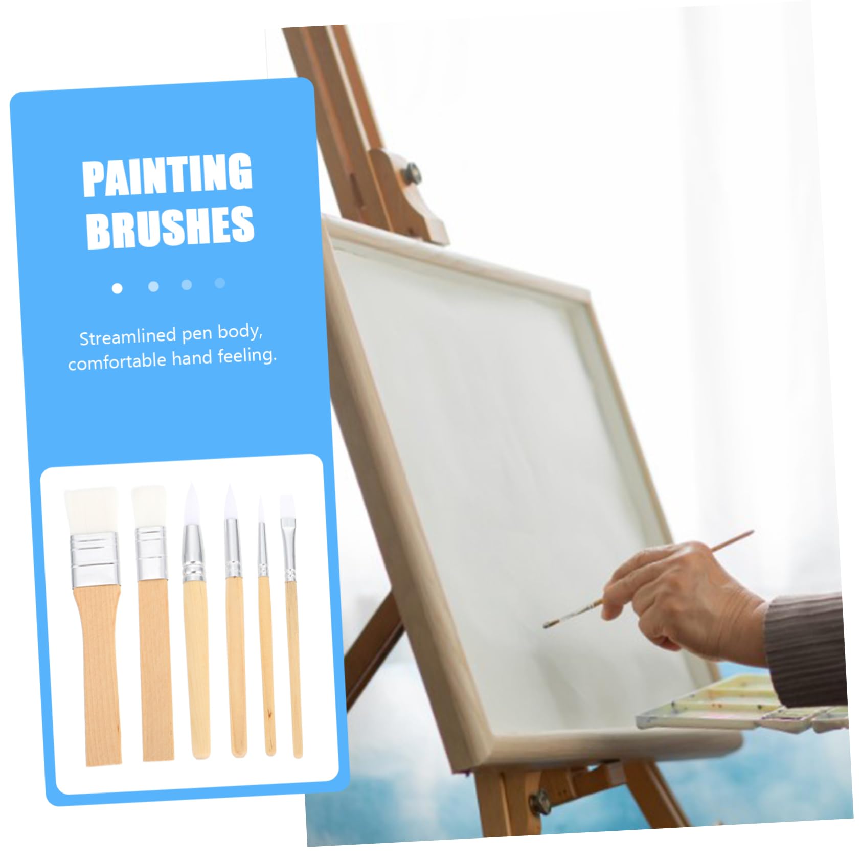 Holibanna 6pezzi Pennello Per Acquerello Con Setole Lana Set Per Pittura Ad Acquerello Olio Strumento Per Principianti e Hobbyisti Comodo e Facile Da Usare