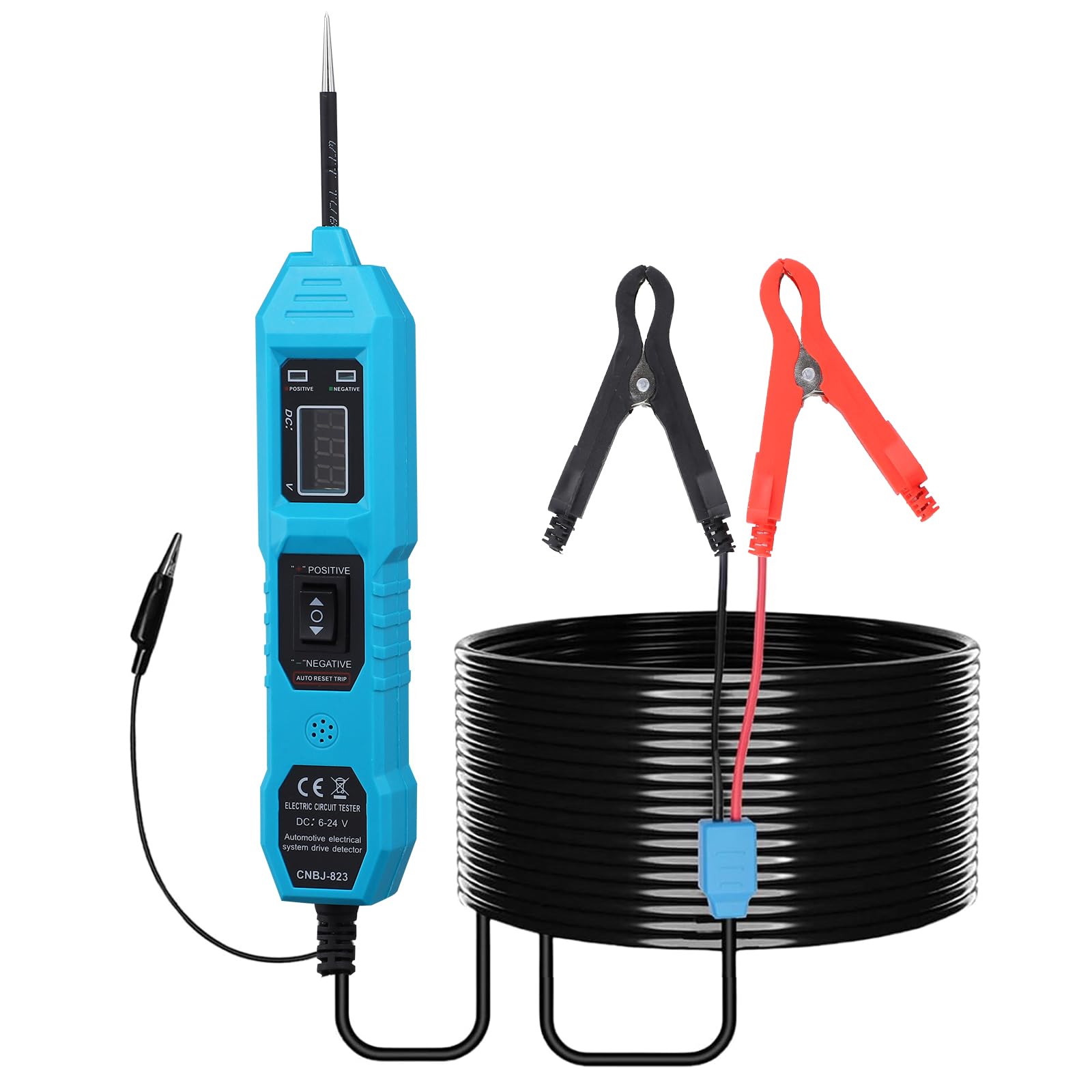 Power Circuit Probe Tester, 3.5-36V DC Car Circuit Tester Voltage Tester with Digital Display, LED Light, Led Indicator, 4.5M Line, Short Circuit Finder Automotive Electrical Tester Fuse Tester
