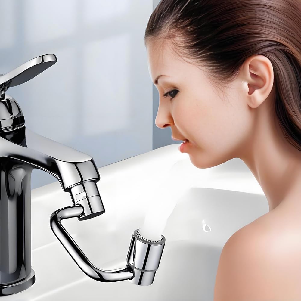 Embout Robinet Pivotant 1080°,Aérateur de Robinet économiseur D'eau, Robinet d'Extension Avec 2 Modes de Pulvérisation pour Cuisine ou Salle de Bain (3 Pcs)
