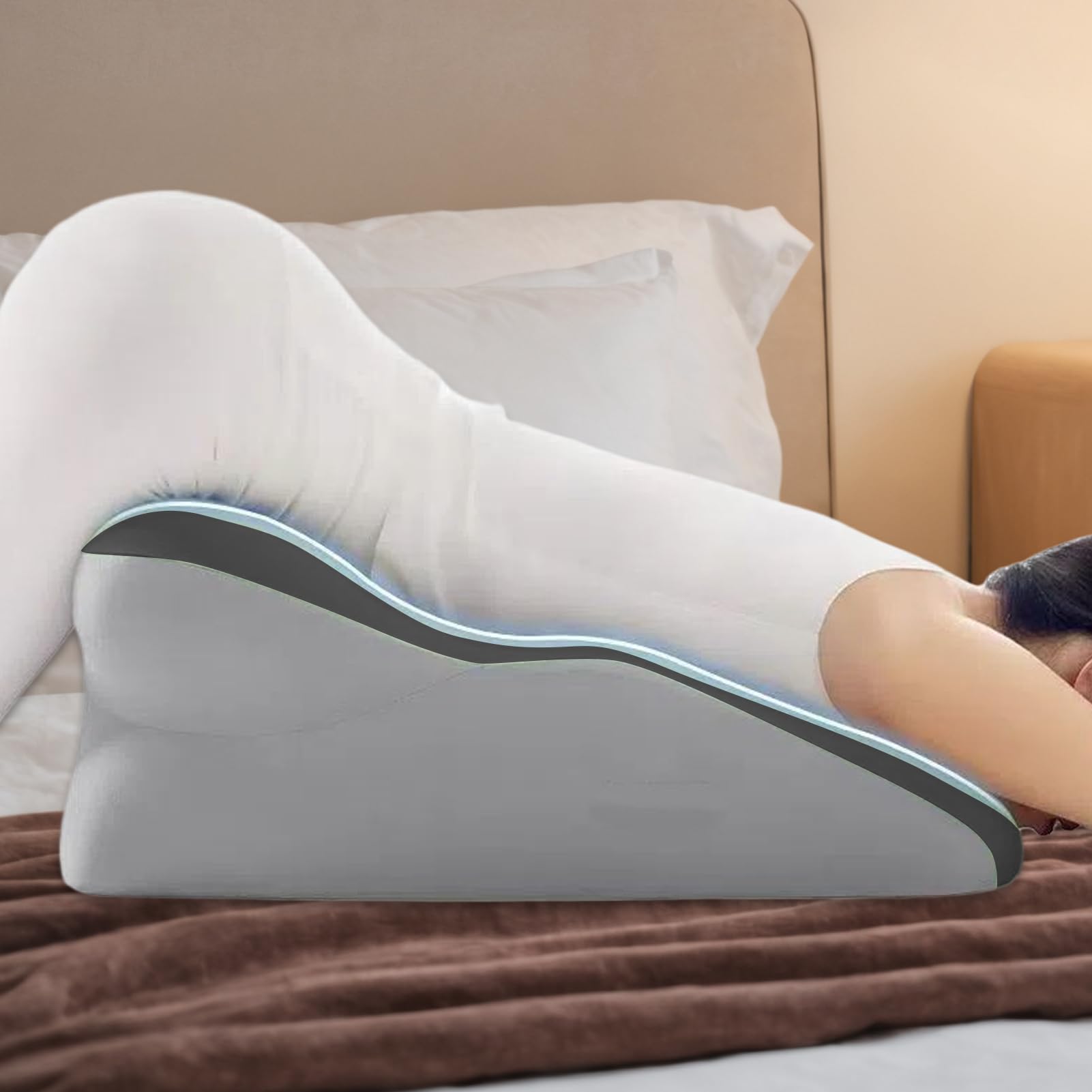 Almohadas Inclinadas De Descanso Cojín Espalda Espuma Viscoelástica, Ayuda | Almohada Cuña Ergonómica para Dormir Adultos Lavable Cojín Espalda Relajante Late