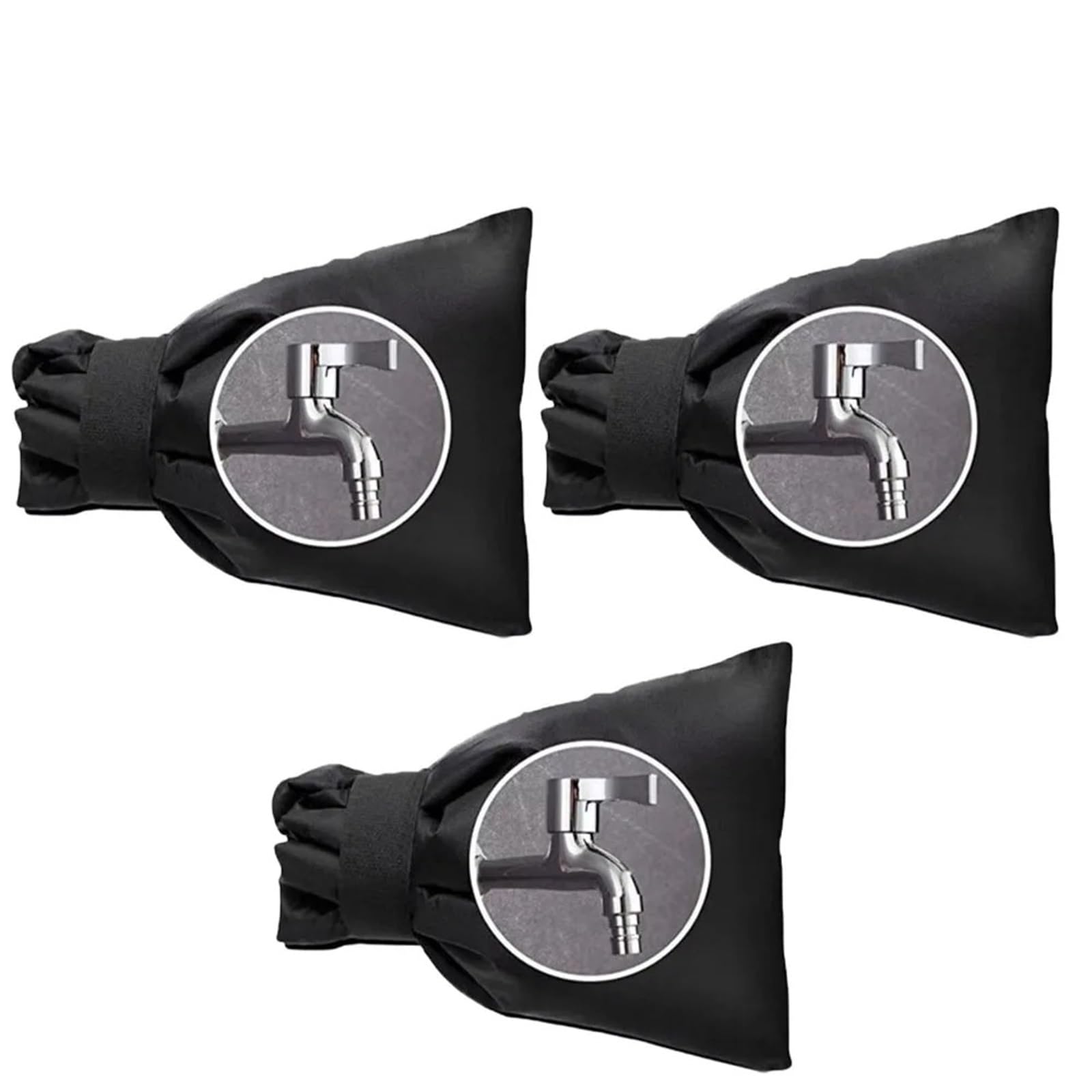 ZQFHSX Outside Tap Covers for The Winter, 3 pcs Multicolor Outdoor Faucet Cover Winter Freeze Protection Insulated(Black)
