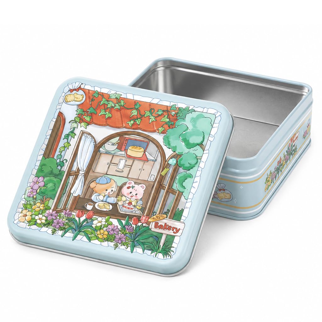 Generic Cartoon Tin Boxes with Lids rectangle trinket tinplate boxes for organizing small items and gifts, decorative metal storage containers with cute printed designs for home, travel,-picture-29