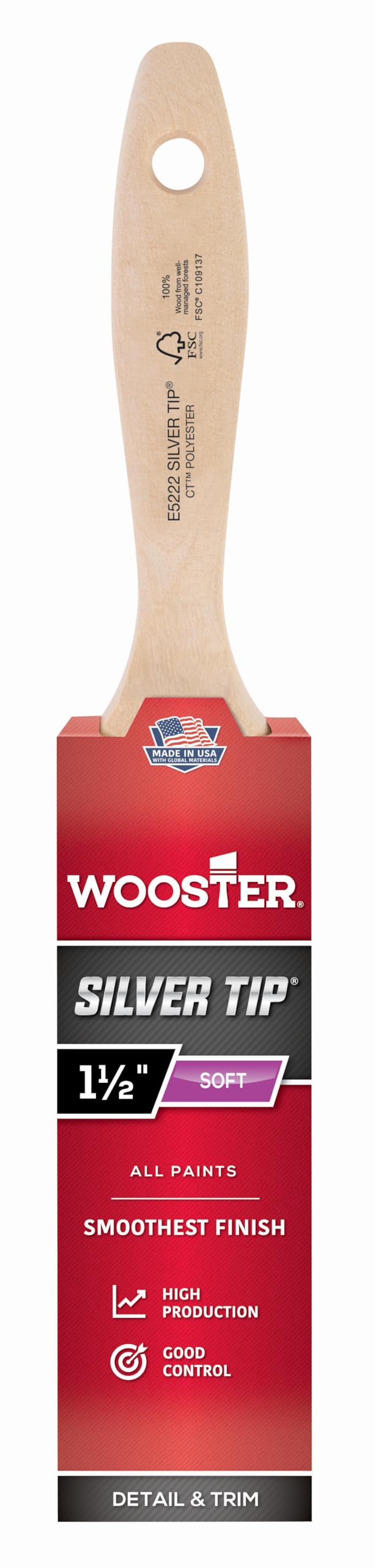 Wooster Brush Silver Wooster Tip - Detail And Trim Paint Brush - 1.5 Inch