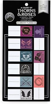 Conquest Journals A Court of Thorns and Roses Book Annotation Flags, 30 Sticky Bookmark Tabs, 9 Bookish Designs, Sarah J. Maas ACOTAR Collection, Gifts for Readers & Book Lovers, Officially Licensed