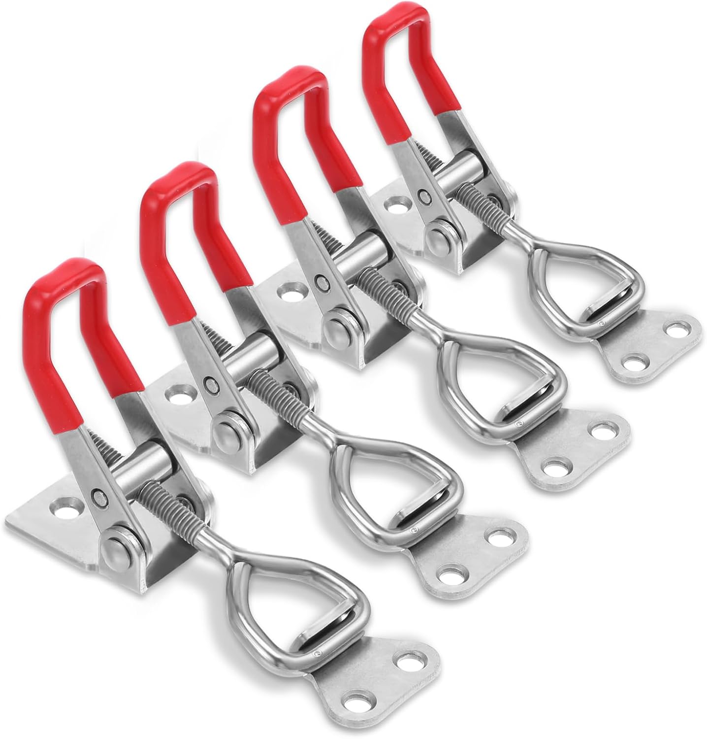 4Pcs Toggle Latch Clamp, 304 Stainless Steel Pull Hasp Latches, Quick Release Hand Tool Toggle Clamp for Smoker Lid Jig,Case Trunk,396Lbs Holding Capacity