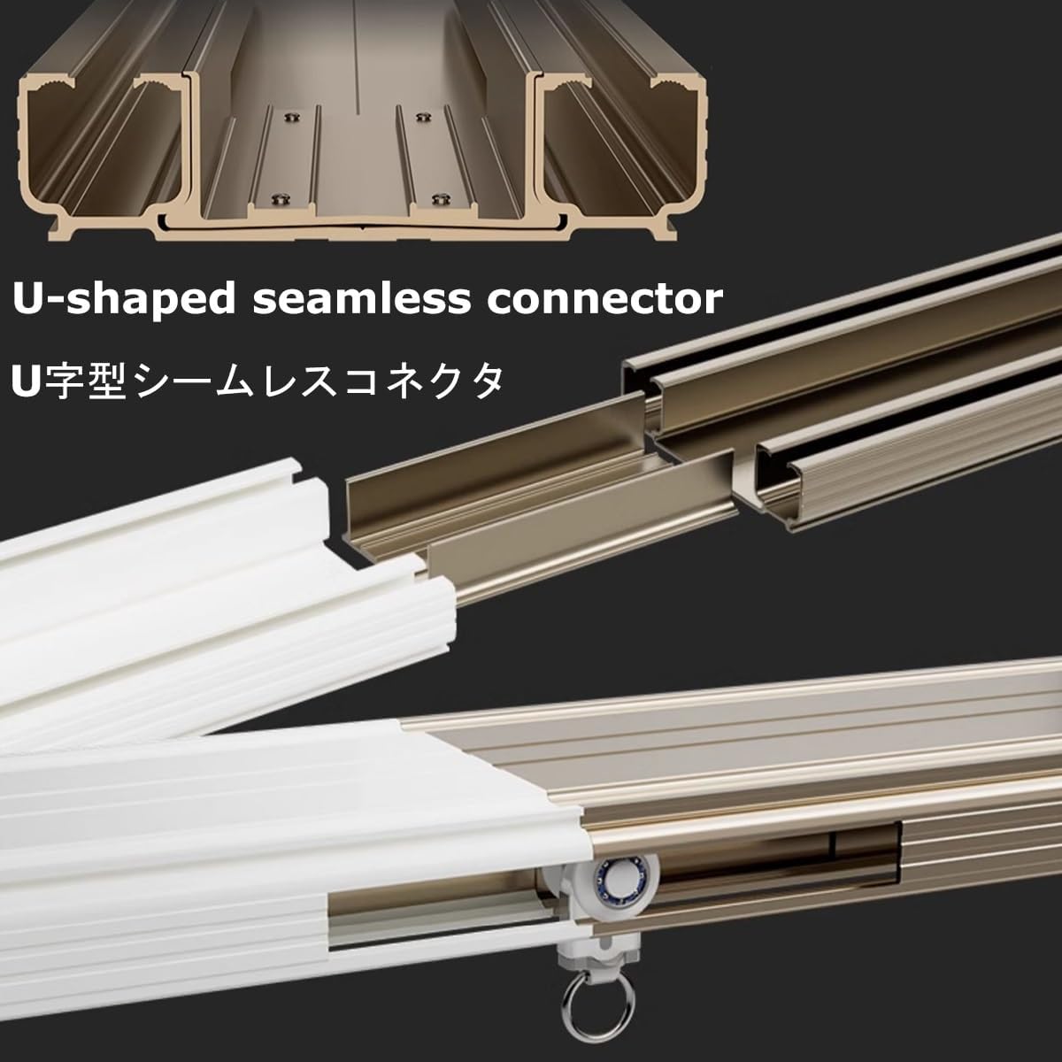 Double Curtain Track System - Silent Ceiling Mount Aluminum Rail for Sliding Curtains, Ideal for Room Divider