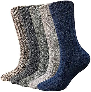 Wool Socks For Women Men 5 Pack-Winter Soft Thick Knit Warm Hiker Cozy