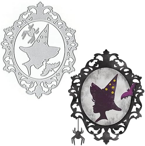 Miniatura 9 de Troquelado de metal para Halloween, lámpara de carretera, troqueles de corte de árbol de calabaza, plantilla de plantilla para hacer tarjetas,