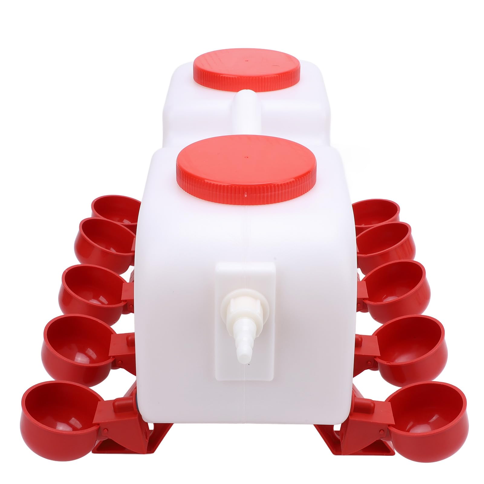 Bebedero automático de pollo con 10 tazas y extensión de manguera, alimentador de plástico para pollos, patitos, palomas