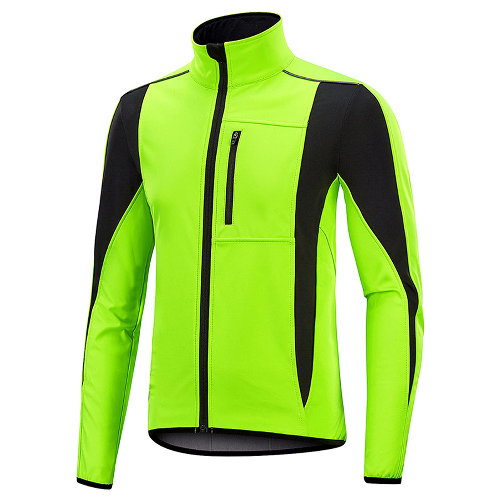 DZQUY Giacca da Equitazione Giacca da Moto Impermeabile Antivento Fleece Fleece Long Jersey Giacca da Ciclismo Adatto per Viaggiare in Bicicletta in Esecuzione,Verde,XXL