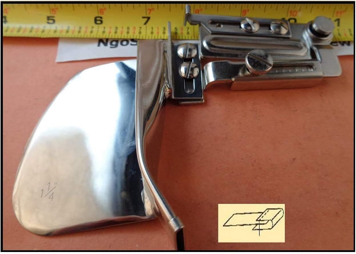 Braid Single RAW Plain FOLD BIAS Tape Binder Attachment for pre-Folded bias Tape fits Flat Bed Home and Industrial Sewing Machines (Tape Size 1" Finish Size 1/2")