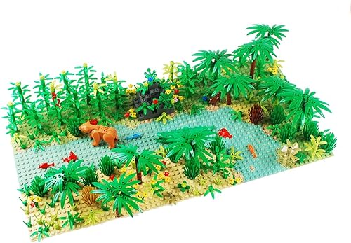 NW - Bloques de construcción de jardín, accesorios de sedería de parque, juego de ladrillos de construcción, kit de construcción de bricolaje,