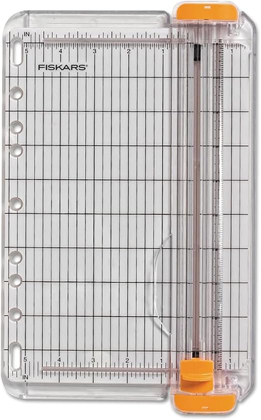 Fiskars Surecut Paper Trimmer, 8 Sheets, 9" Cut Length, Plastic Base, 8.88 X 14.38