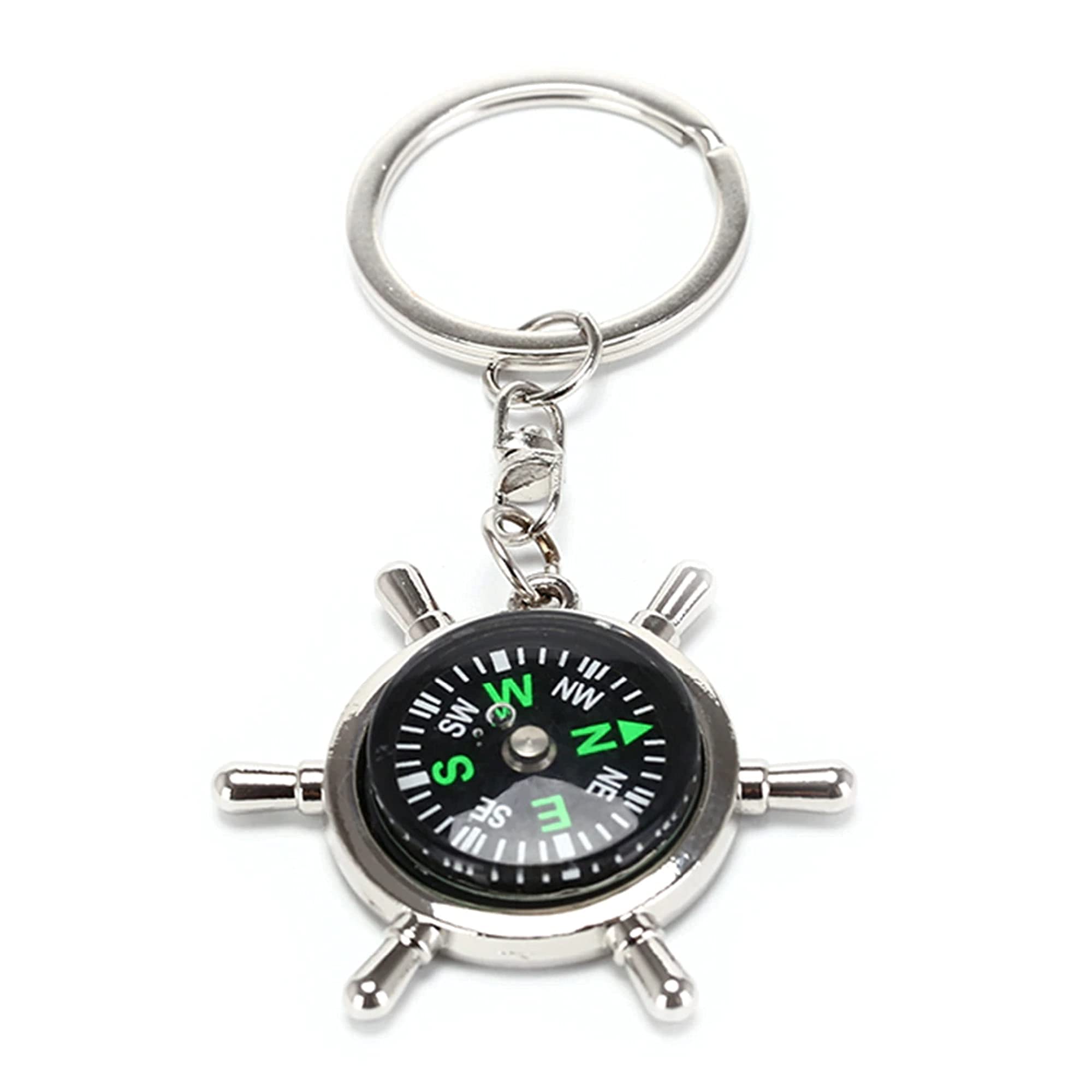 AUGEN Compass Stainless Steel Keychain Metal For Gifting With Key Ring Anti-Rust (Pack Of 1) (B0957CX9CW) Amazon Price History, Amazon Price Tracker