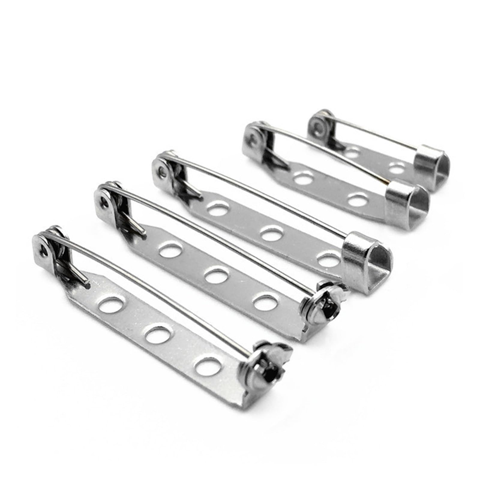 Zapięcia do broszek, Stainless Steel Brooch 20pcs Badge Holder Base Bar DIY Jewelry Making Findings(Safe lock 25 mm)