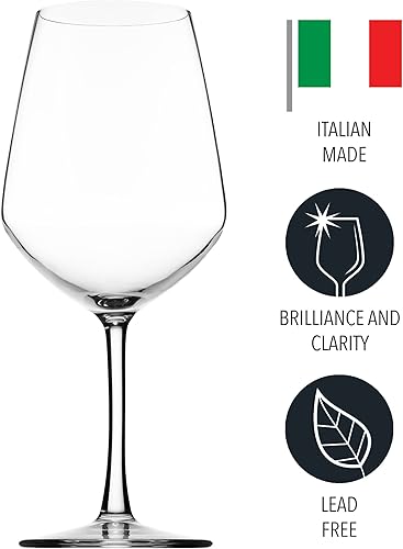 Miniatura 2 de Copas de vino, juego de copas de vino tinto italiano, copas de vino transparentes de 18 onzas, vasos de copa de vino, juego de 2 – Hecho en Italia