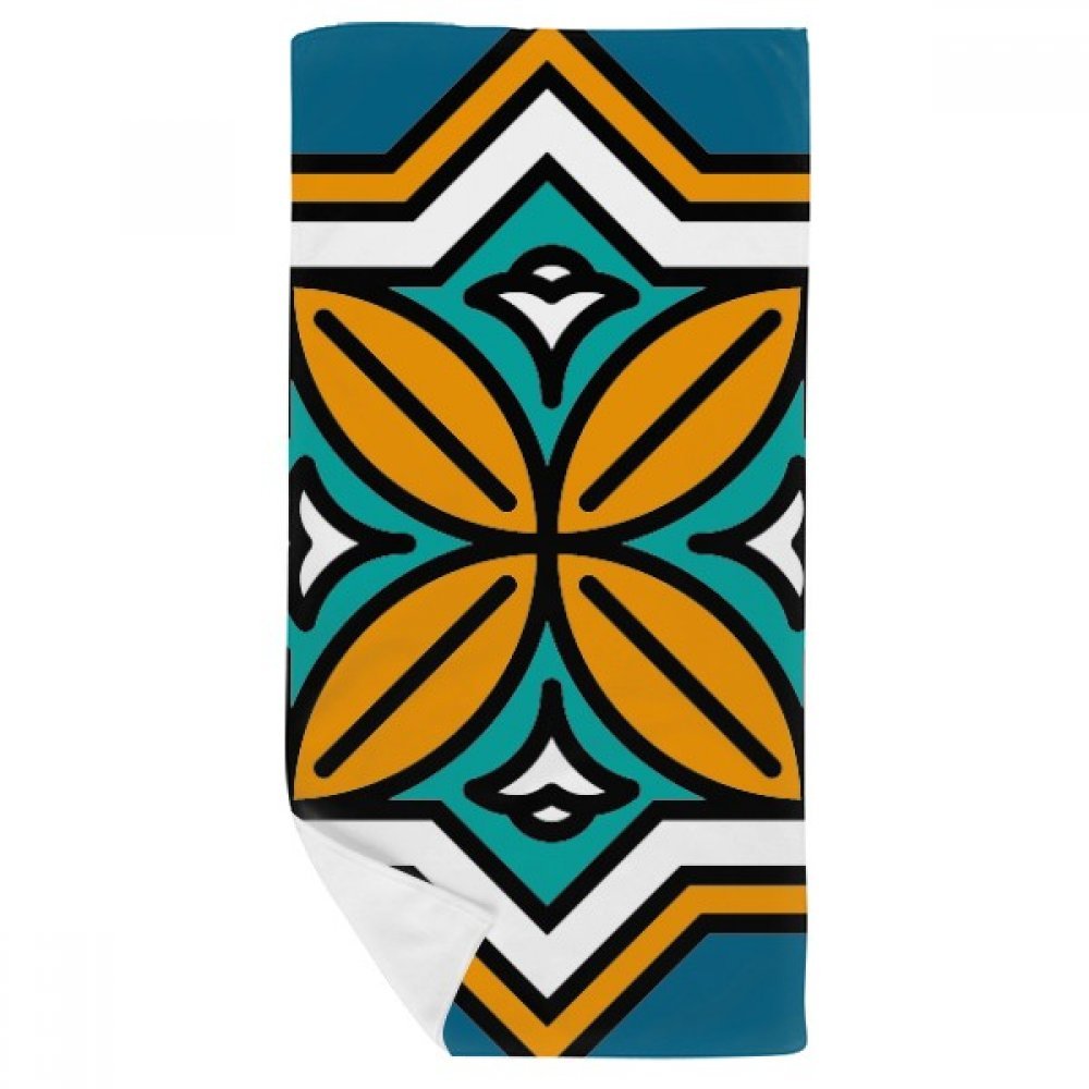 Serviette de bain doux style résumé géométrie Maroc multicolor 35x70cm pour linge de toilette