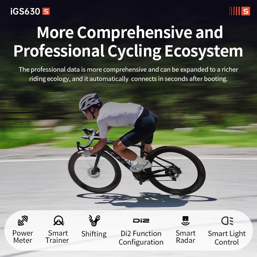 Compteur de vélo GPS sans Fil IGS630S, Compteur de Vitesse, Escalade Intelligente, Planification Pro, odomètre de vélo, entraînement en Salle