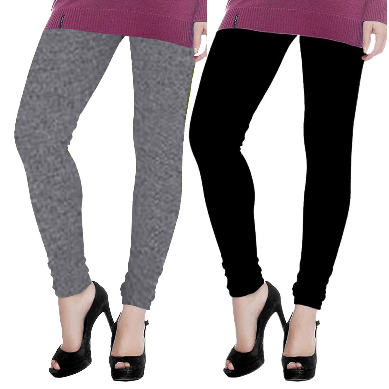 FablabWomen's Woolen Leggings Pack of-2