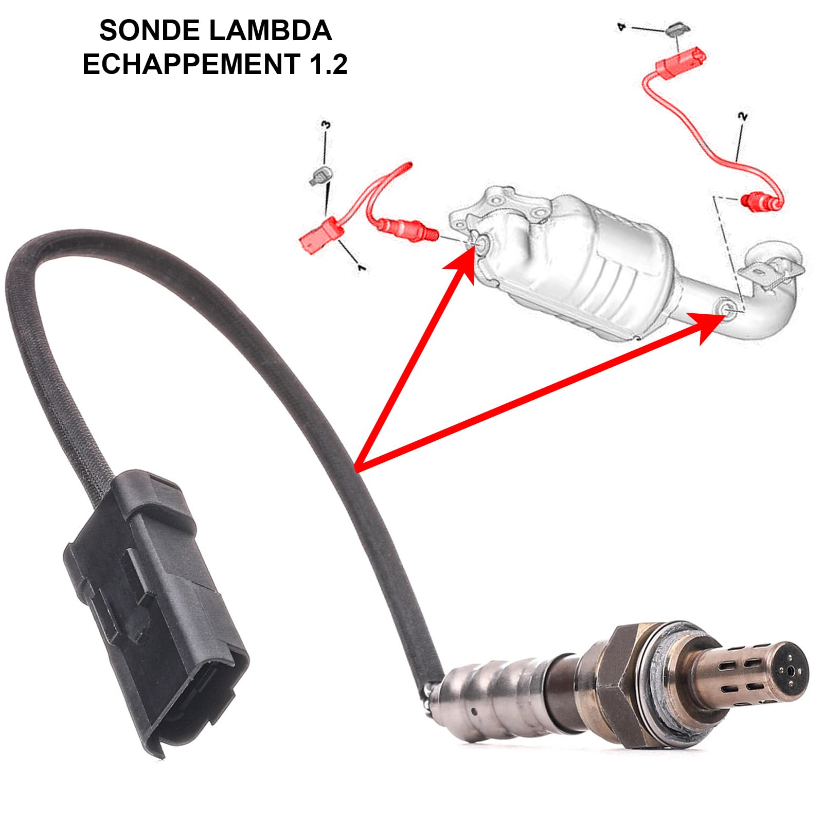 Partsline Sonde Lambda d'Échappement compatible avec C3 II DS3 1.2 VTi THP