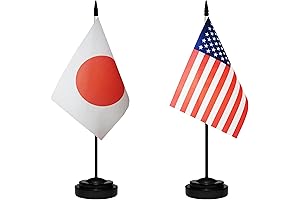 Japan Flag, USA & Japan Desk Flags, USA and Japan Twin Table...