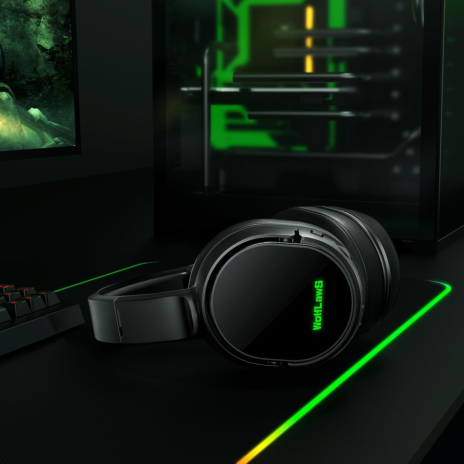WolfLawS Wireless Gaming Headset for Xbox Series X|S, Xbox One, PS5, PC, Gaming Headphones with Bluetooth, Noise Canceling Mic